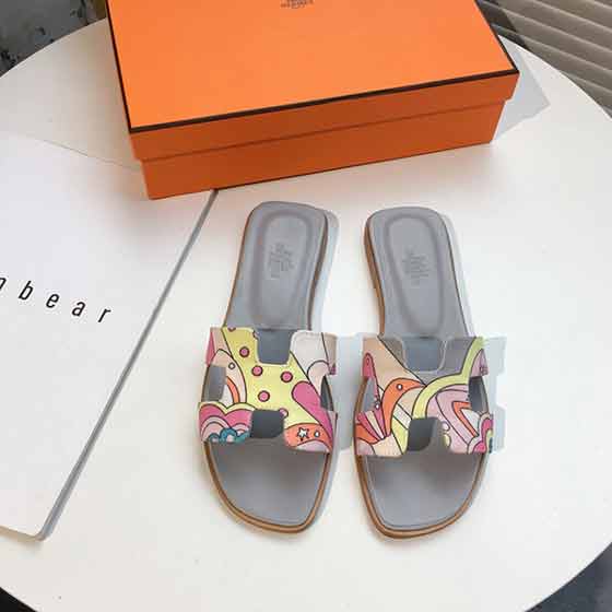 愛(ài)馬仕拼色鞋，真皮底馬仕H經(jīng)典新色拖鞋