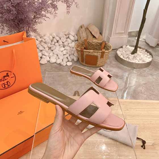 愛(ài)馬仕鞋拖，真皮底平牛紋新色系涼拖鞋！