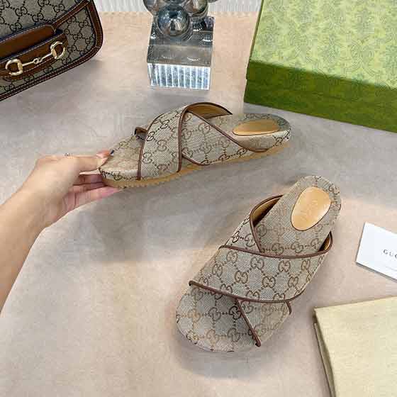 女士涼鞋品牌古奇Gucci新限量單層底拖