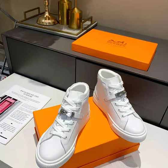 HERMES馬仕經(jīng)典鍍金（銀色）Kelly鞋扣新款小白鞋