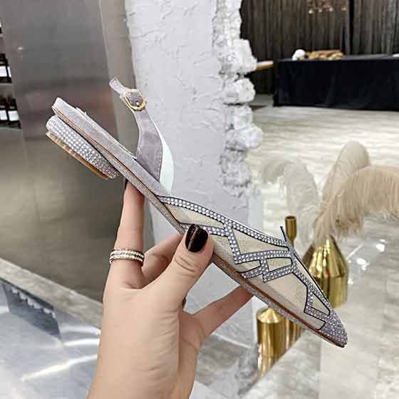 時(shí)尚女鞋網(wǎng)Rene Caovilla芮妮·喬薇拉交叉菱紋水鉆