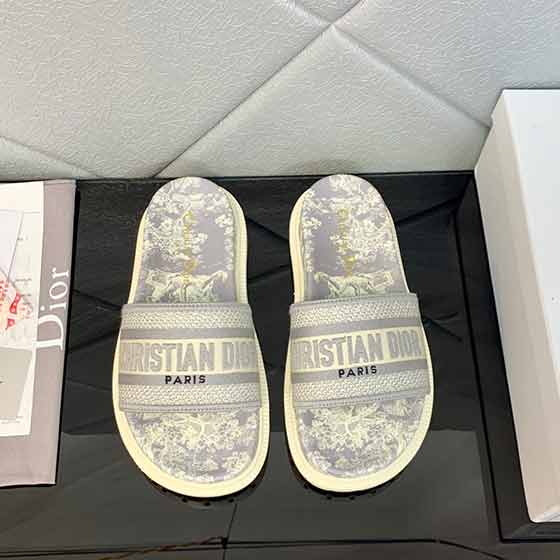 dior迪奧大品牌時尚拼色真皮露趾涼鞋 夏新款女鞋