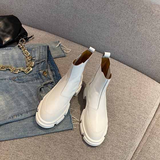 新款牛皮短靴 歐美女鞋大品牌切