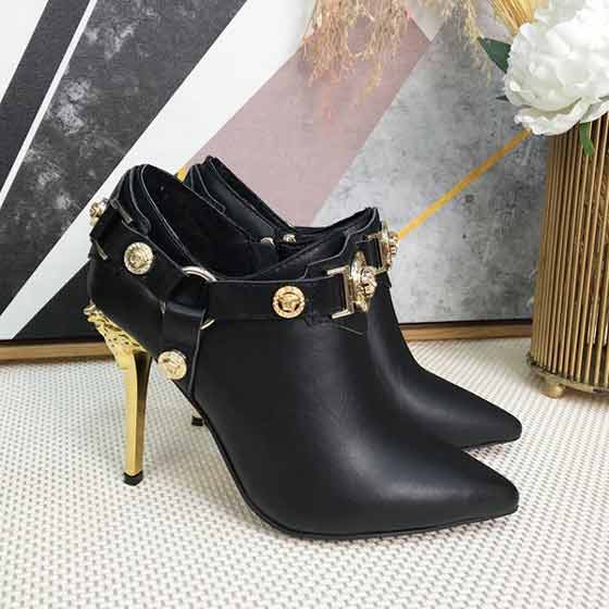 范思哲新款深口單鞋女粗跟高