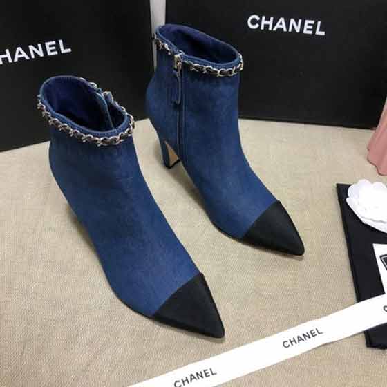 小香時尚大品牌布面皮里尖頭細高