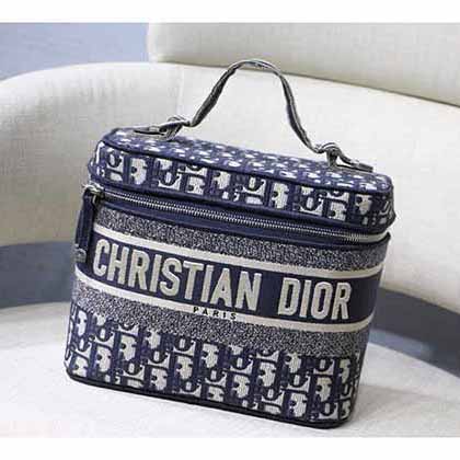 迪奧官網女包，Oblique復古印花圖案化妝包/手包