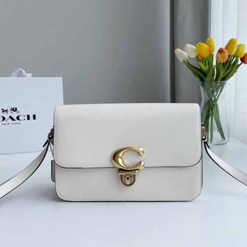 億發皮具蔻馳女包Klare翻蓋風琴包 COACH手提鏈條小方包