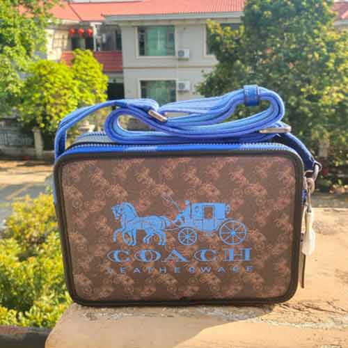 蔻馳男包 新款雙拉鏈相機包 COACH單肩