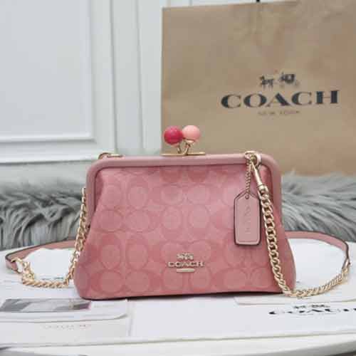 蔻馳女包新款棒棒糖 Kisslock吻鎖鏈條包