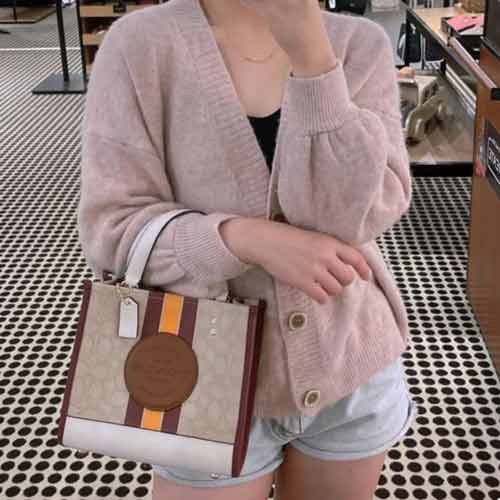 COACH雙面tote單肩手提購物袋 蔻馳女包 老花經(jīng)典托