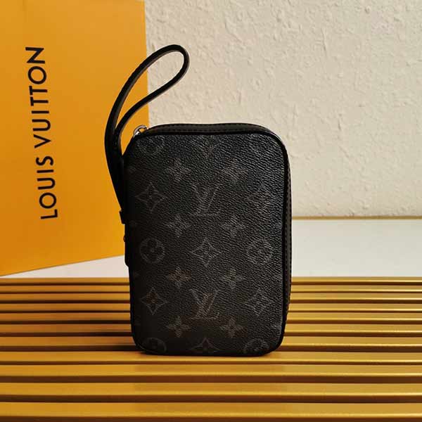 全新標志性黑灰藤原浩 lv 手機包M61872