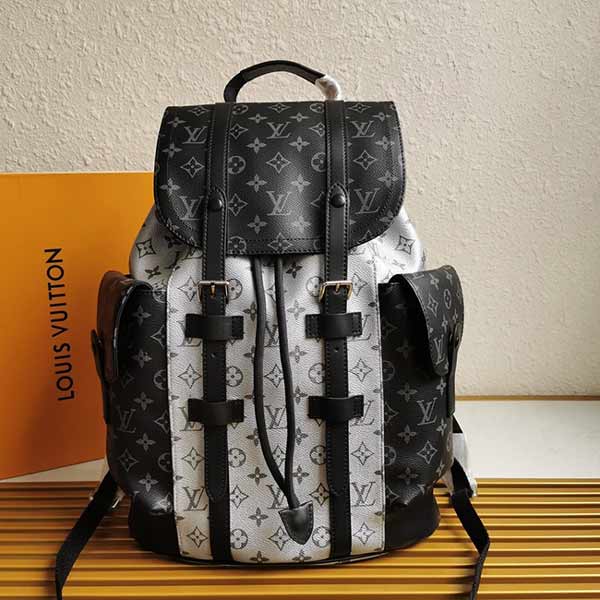 新款lv雙肩包M41709 銀花   lv男