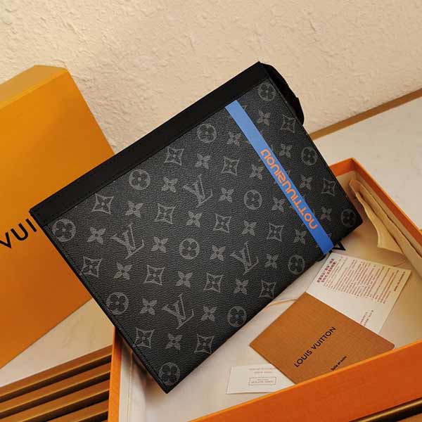 M61692 藍帶絲印配黑花 lv官