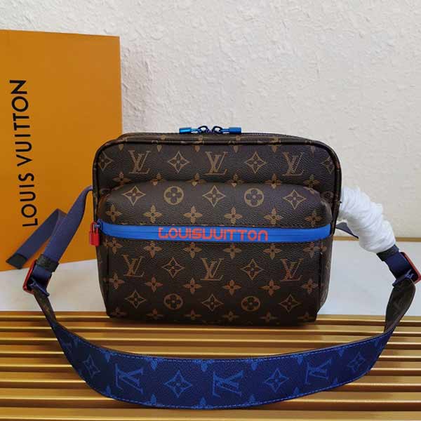 lv男包老花單肩斜跨男士包 新