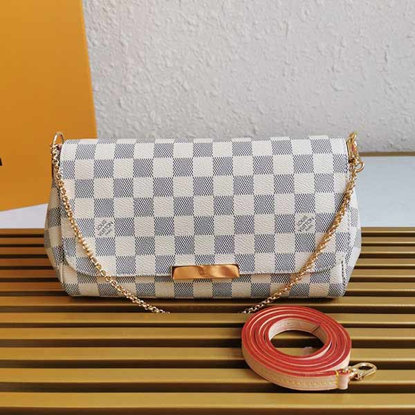 lv包中號手袋N41275  Damier Azur帆布Favorite手包
