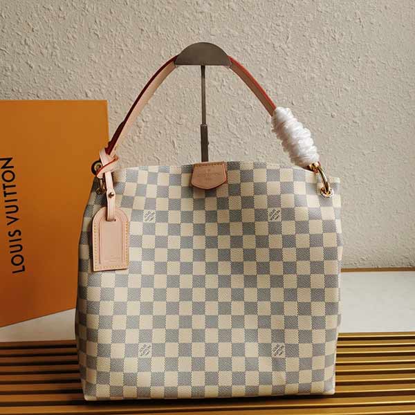 LV清新Damier Azur 帆布GRACEFUL小號手袋N422