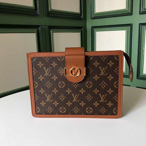 路易威登拼接帆布Pochette經典鎖