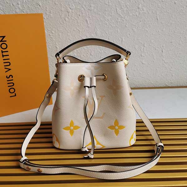 路易威登Empreinte皮革NéoNoé BB水桶包M45709藍/M45709香草黃