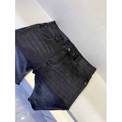 高品質灰黑底拉絨牛仔褲PRAD普