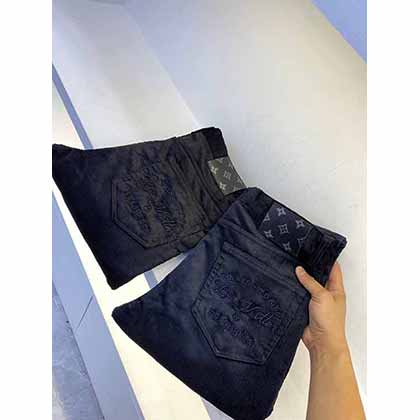 LV驢牌冬季款燈絲絨休閑褲，抗寒絕加必守選！