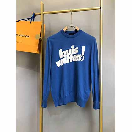 lv全件采用定制定染紗線打造超重工提花針織毛衣