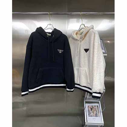 Prad普拉秋冬新品極度防寒羊羔毛連帽衛(wèi)衣！