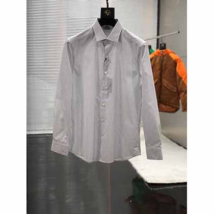 菲拉格慕男士商務休閑長袖襯衫，蠶