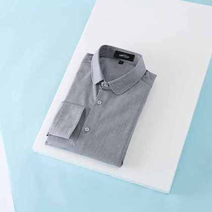 杰尼亞新品男士高等商務休閑羊毛混紡長袖襯衫