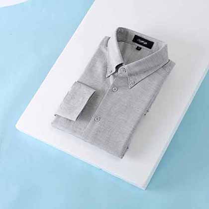 杰尼亞純色設計男士高等商務休閑長絨棉長袖襯衫