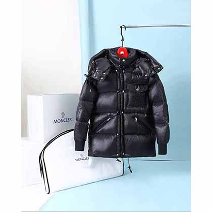 蒙口男女同款前幅口袋經典立體徽標Logo可拆卸連帽立領羽絨服外套！