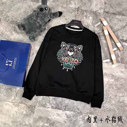 高田賢三1比1復刻老虎頭內里水貂絨男裝衛衣，上身效果