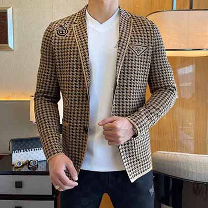 p拉達秋冬新款男士休閑薄款針織西裝外套