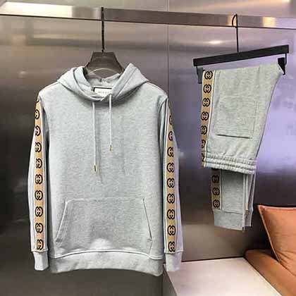 歐洲站大品牌刺繡連帽衛衣GUCC男