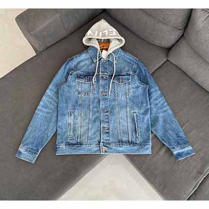 Celine賽琳2022秋冬新品復古拼接帽子水洗牛仔外套