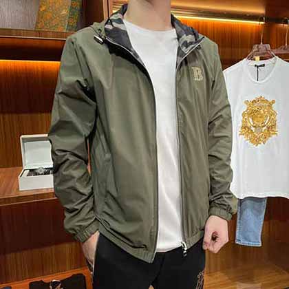 Burbrry早秋新款男士休閑夾克外套，巴寶莉雙面夾克外