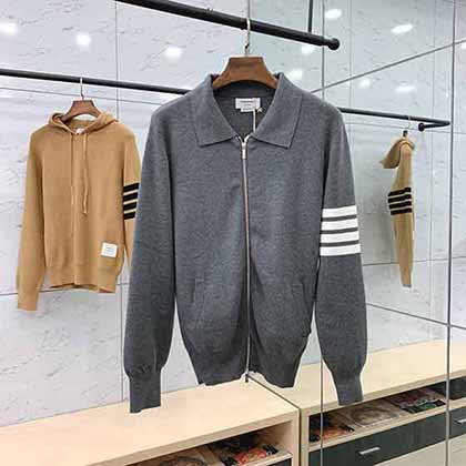 湯姆布朗秋冬新品翻領四杠棉紗針織開衫，彰顯個性！