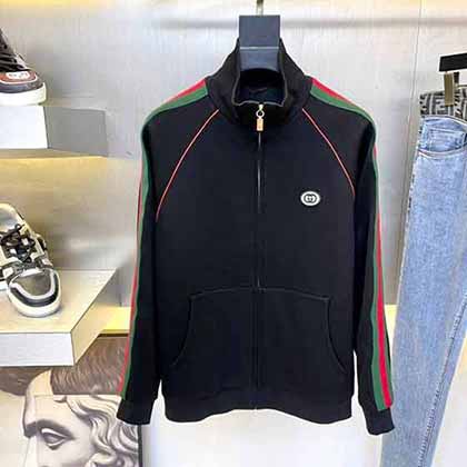 名品寺庫(kù)網(wǎng)古奇秋冬新品純象牙白色針織拉鏈衛(wèi)衣