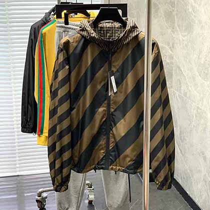 秋冬新品fendi的男裝 兩面可穿芬迪時尚連帽外套