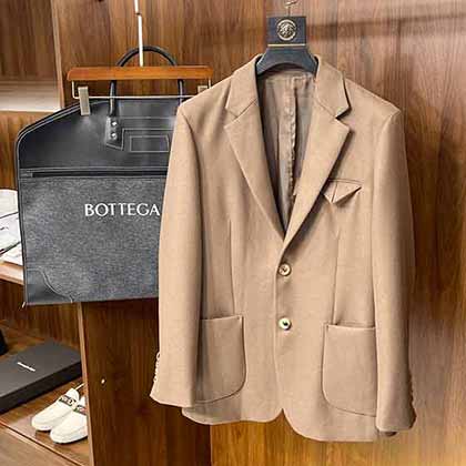 大品牌羊毛斜紋面料單西裝外套，秋冬新款時尚斜紋提羊毛單西