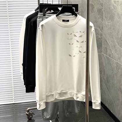 芬迪新款高等大品牌休閑長袖t恤男士秋冬季戶外衛衣