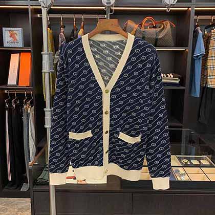 高等定制款真品古奇官網(wǎng)秋冬新款針織羊毛開衫