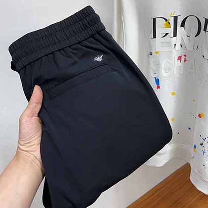 迪奧大品牌褲子男春季休閑束腳衛褲男燈芯絨重磅男士運動褲