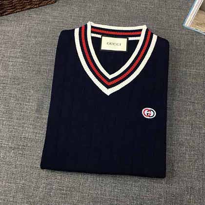 Gucci 古琦秋冬羊毛V領毛衣，超百搭學院風針織衫！