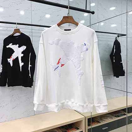 秋冬新品lv新款男裝 路易威登專柜同步飛機套頭衛衣