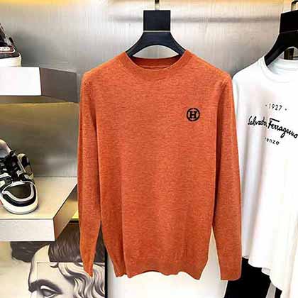 國際大品牌H愛馬男士圓領衛衣秋季寬松打底衫高等純棉長袖T恤