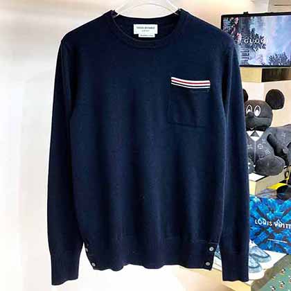 TB男士高等長(zhǎng)袖t恤秋冬季純棉衛(wèi)衣圓領(lǐng)大品牌加絨打底衫