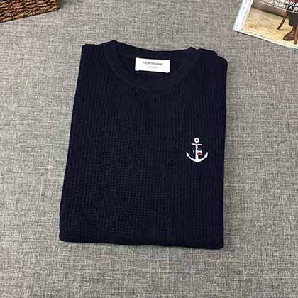 潮流修身TB湯姆布朗男士長袖上衣高等大品牌歐洲站刺繡衛衣男