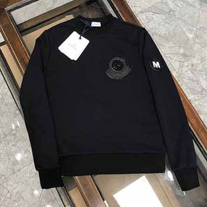 MNCLR 蒙口加厚圓領衛衣男士寬松大品牌潮流純色長袖上衣