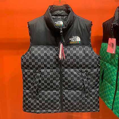 北面古奇聯名款羽絨服馬甲洋氣鴨絨背心外穿