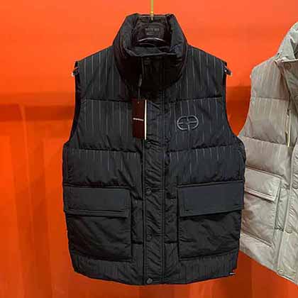 歐洲站高等冬季加厚立領羽絨馬甲男士背心 阿瑪尼潮流外穿坎肩